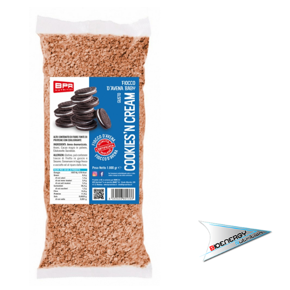 Bpr Nutrition-FIOCCO D'AVENA BABY AROMATIZZATO (Conf. 1 Kg)   Cookie & Cream  